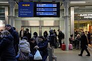 Arrivals board in St Pancras