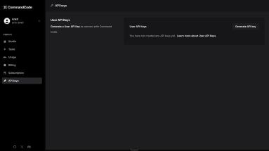 Command Code API keys