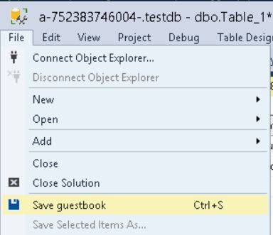 Save the guestbook table