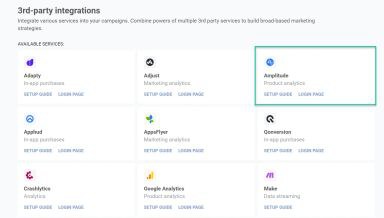 Amplitude integration option in Pushwoosh settings