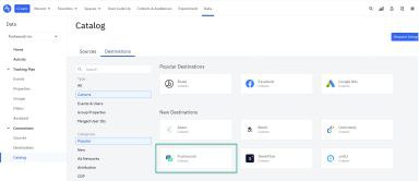 Choosing Pushwoosh from destinations