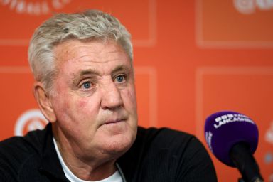 BLACKPOOL, ENGLAND - SEPTEMBER 17: Steve Bruce, Manager of Blackpool, speaks to the media following loss the Carabao Cup Third Round match between Blackpool and Sheffield Wednesday at Bloomfield Road on September 17, 2024 in Blackpool, England. (Photo by Jess Hornby/Getty Images)