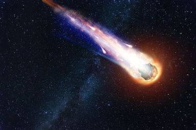 The fiery spectacle was spotted by dozens of stargazers across five different states (stock image)