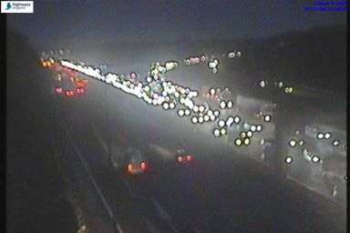 Queues on the M6 approaching Warrington