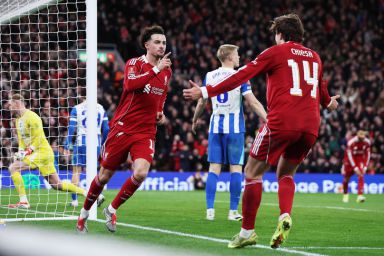 Curtis Jones of Liverpool celebrates