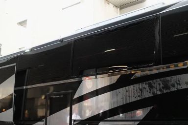 The Hull City team bus has been damaged hours before the playoff final against Middlesbrough.