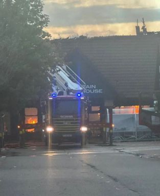 Eight fire engines, two aerial appliances and over 40 firefighters were dispatched to combat the inferno.