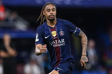  Bradley Barcola of Paris Saint Germain