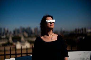 Make sure you wear special protective glasses to view the eclipse