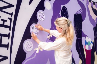 'A Mum is Born' campaign mural