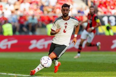 Bruno Fernandes in the new Manchester United third kit