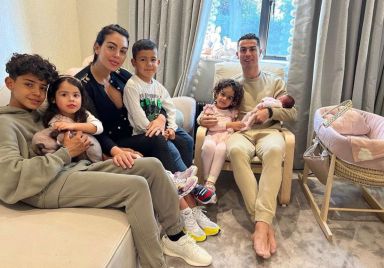Cristiano and Georgina pictured with the kids