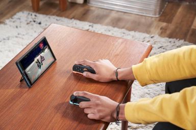 A person playing on the Nintendo Switch 2