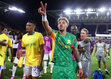 Ronwen Williams and his Mamelodi Sundowns team-mates at the 2025 Club World Cup