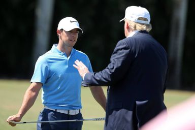 McIlroy and Donald Trump on a golf course