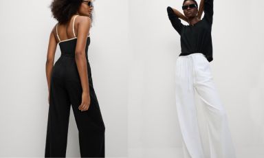 M&amp;S Linen-Rich Wide Leg Trousers