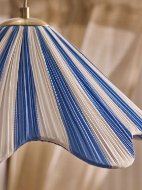 Blue/White Striped Single Pendant Ceiling Light
