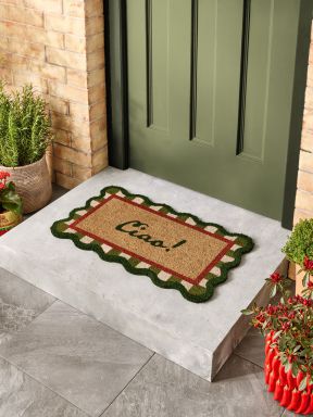 Green Ciao Slogan Door Mat
