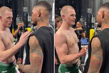 Ian Machado Garry confronted UFC rival Michael Morales just moments after his loss to Islam Makhachev