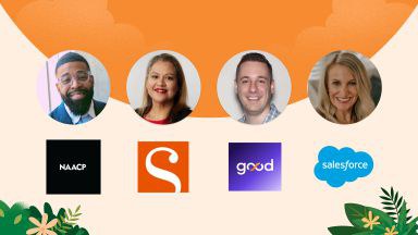 Images of webinar speakers on a graphic title slide