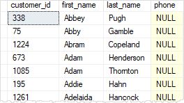 SQL Server IS NULL example