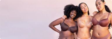 ThirdLove: Three smiling women wearing ThirdLove bras